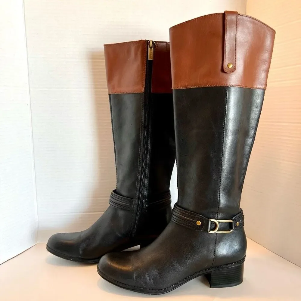 BANDOLINO Leather Coloradee Riding Boot Two Tone 7.5 M - Picture 2 of 15